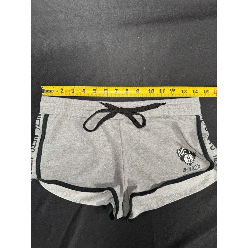 Y2K NBA New York Brooklyn Nets Micro Sweat Shorts Grey Small Basketball Flirty